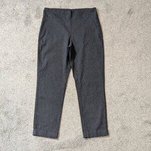 ROZ & ALI Charcoal Gray Mid-Rise Stretch Pull-On Cropped Ankle Pants; Size 8